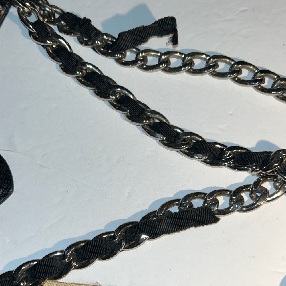 Furla Black Leather Tote with Chain Straps - Picture 6 of 6